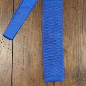 Brooks Brothers Knit Tie Solid Blue 100% Silk NWT